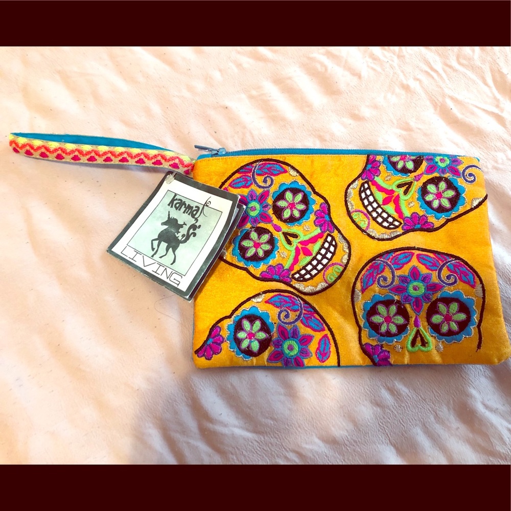 Sugar skull wristlet